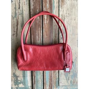 HOBO International Red Leather Shoulder Bag Purse Handbag